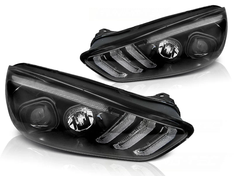 Faros Luz Diurna Ford Focus Mk3 15-18 Black Drl Led-Intermitente Dinamico