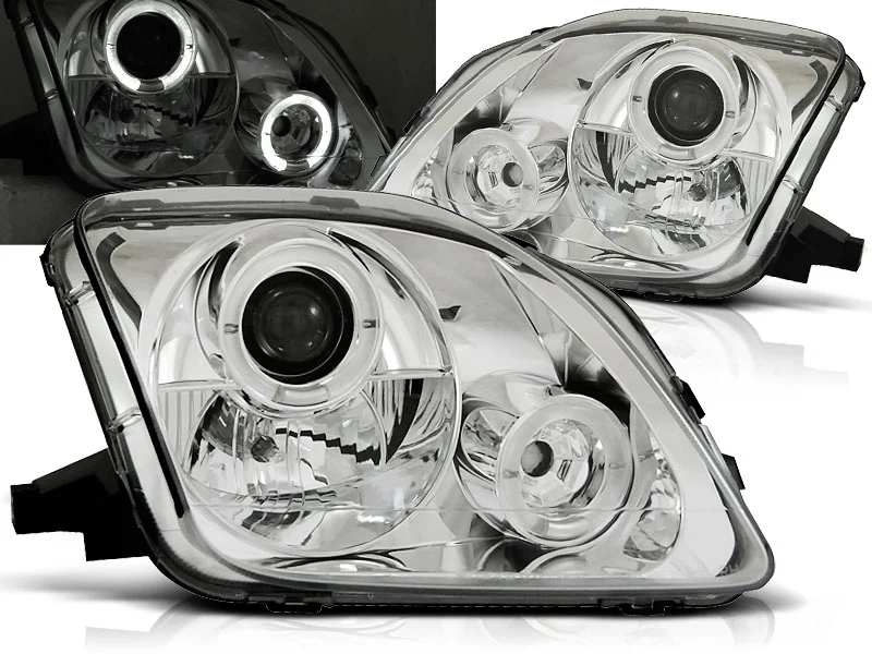Faros Delanteros Angel Eyes Honda Prelude 02.97-01 Cromados
