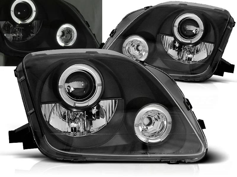 Faros Delanteros Angel Eyes Honda Prelude 02.97-01 Fondo Negro