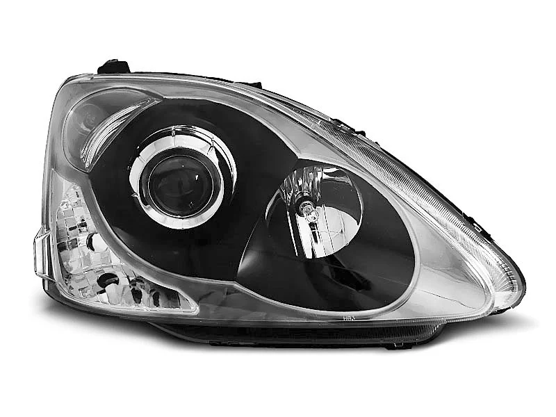 Faros Delanteros Honda Civic 04-06 Hatchback Negro