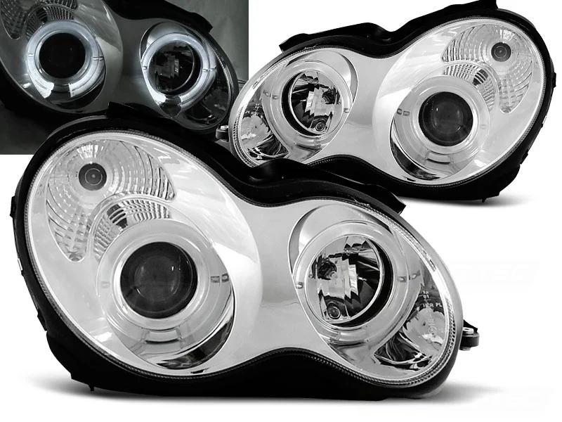 Faros Delanteros Angel Eyes Mercedes W203 C-Klasa 07.00-03.04 Cromados