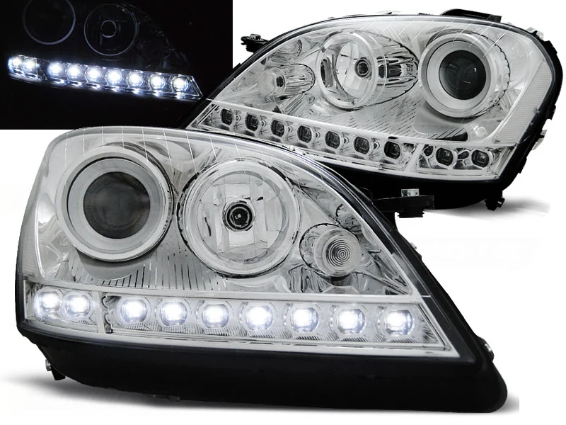 Faros Delanteros Luz Diurna Mercedes W164 Ml M-Klasa 05-07 Cromados