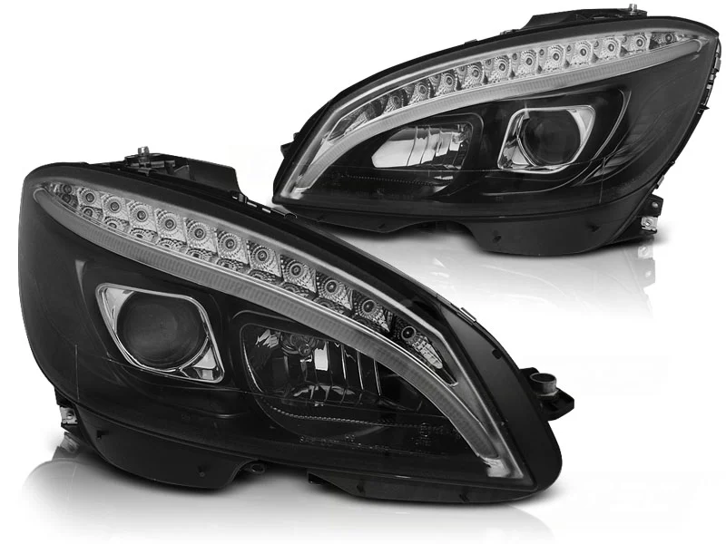 Faros Luz Diurna Mercedes W204 07-10 Black Tube Light H7