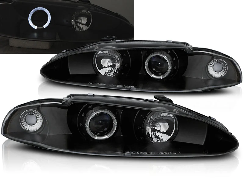 Faros Delanteros Angel Eyes Mitsubishi Eclipse 06.95-96 Fondo Negro