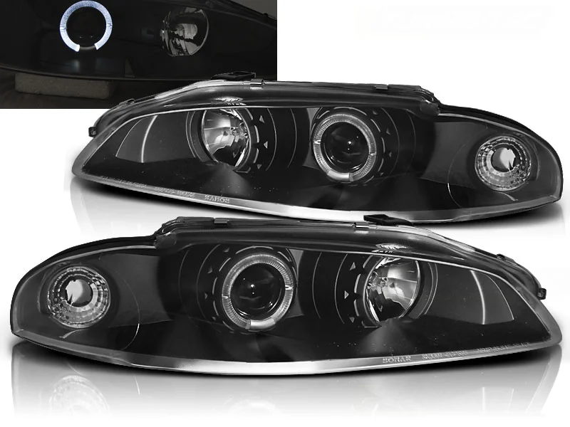 Faros Delanteros Angel Eyes Mitsubishi Eclipse 97-12.98 Fondo Negro
