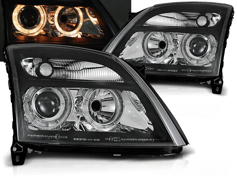 Faros Delanteros Angel Eyes Opel Vectra C 04.02-08.05 Fondo Negro