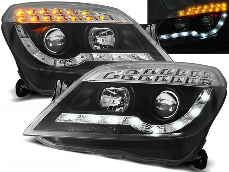 Faros Delanteros Luz Diurna Opel Astra H 03.04-10 Fondo Negro