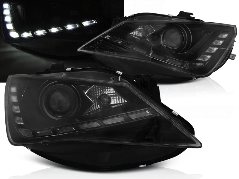 Faros Delanteros Luz Diurna Seat Seat Ibiza 6j 12- Tru Drl Ece-R87 Negro
