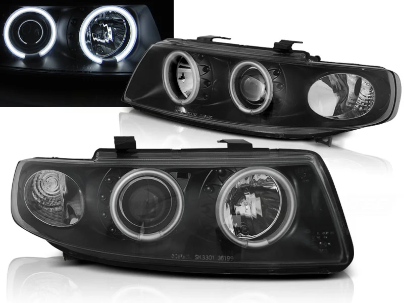 Faros Angel Eyes Seat Leon / Toledo 04.99-08.04 Angel Eyes Ccfl Negro