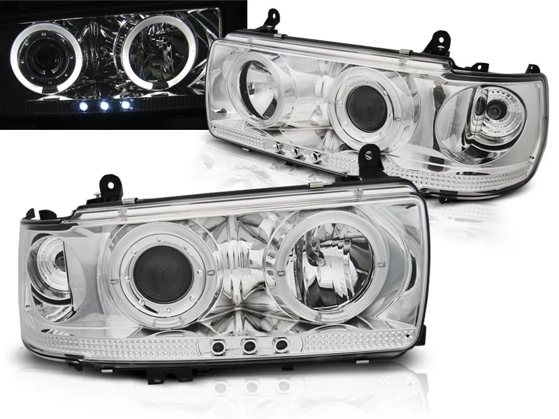 Faros Delanteros Angel Eyes Toyota Land Cruiser Fj 80 90-97 Cromado