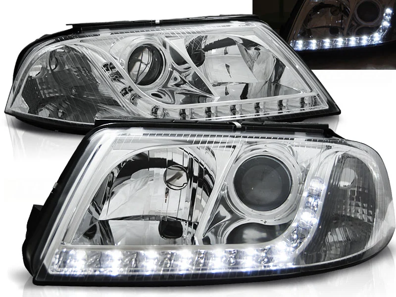 Faros Delanteros Luz Diurna Vw Passat 3bg B5 Fl 09.00-03.05 Cromados