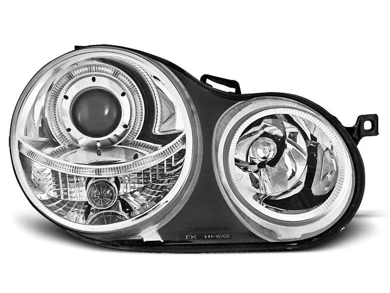 Faros Delanteros Angel Eyes Vw Polo 9n 11.01-04.05 Angel Eyes Cromados