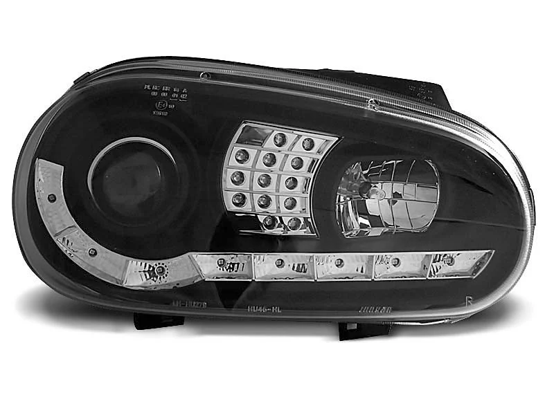 Vw Golf 4 09.97-09.03 Faros Delanteros Luz Diurna Fondo Negro