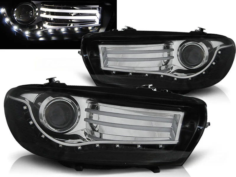 Faros Delanteros Luz Diurna Vw Scirocco 08-04.14 Negro Led