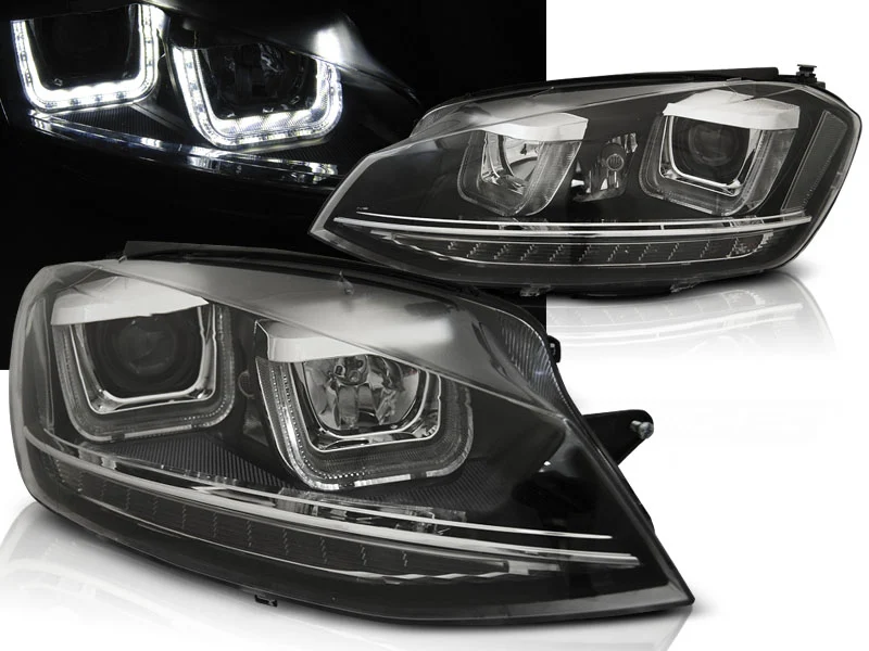Faros Luz Diurna Vw Golf 7 11.12- U-Type Negro Drl