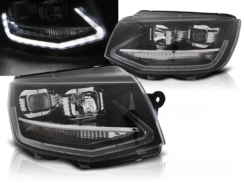 Faros Delanteros Vw T6 15- Negro Led Tru Drl