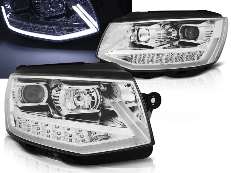 Faros Delanteros Vw T6 15- Cromado Tube Light Led Drl