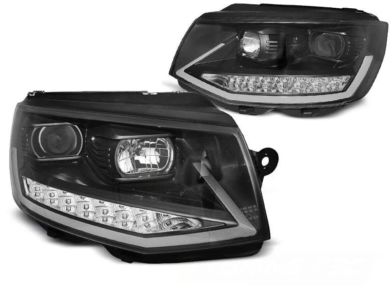Faros Delanteros Vw T6 15- Black-Chrome Tube Light Intermitentes Dinamicos Drl