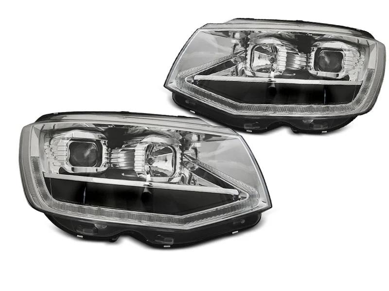 Faros Delanteros Luz Diurna Tube Light Cromado Drl Intermitente Dinamico Para Vw T6 15-19