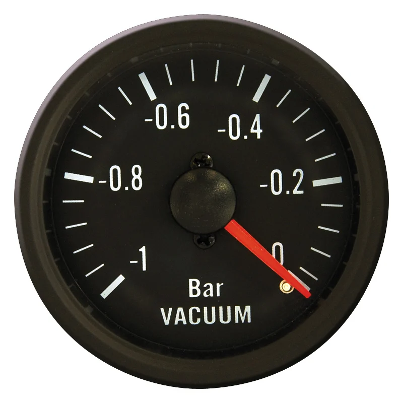 Vacuometro-Meter -1 > 0,2, Incl. Siliconen Slang En T-Stuk 52mm