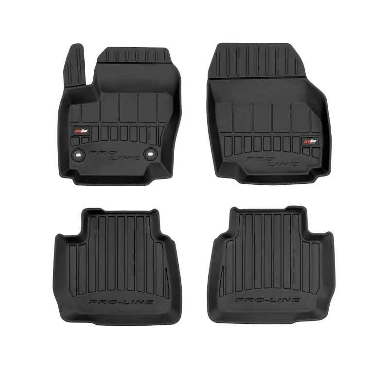 Alfombrillas de goma cubeta Ford Mondeo IV (2007-2014) con distancia entre anclajes de alfombrillas delanteras 31cm