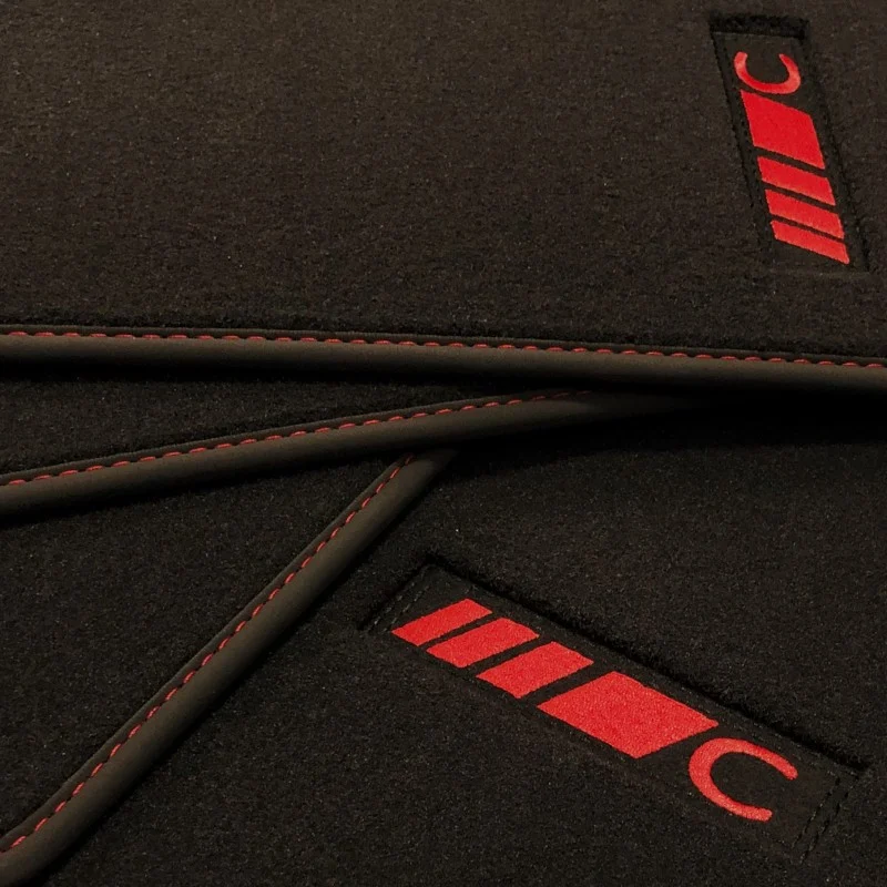 Alfombrillas Mercedes Clase C C204 (2008-2014) Velour redline