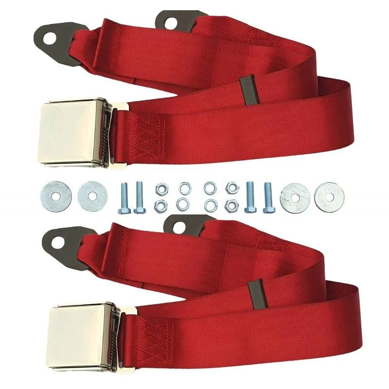 Cinturones de seguridad, par, rojo oscuro 64-73