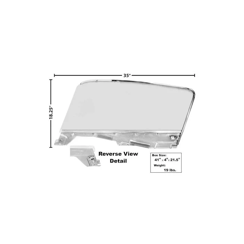 Cristal de puerta derecho transparente Fastback 64-66