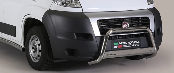 Defensa Delantera Acero Inox Homologacion Ec Fiat Ducato 06> Medium Bar Acero Inox Diametro 63