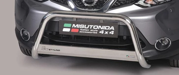 Defensa Delantera Acero Inox Nissan Qashqai 14> (Can Be Fitted With Park Sensors if Using the Supplied Parksensors Covers) - Dia