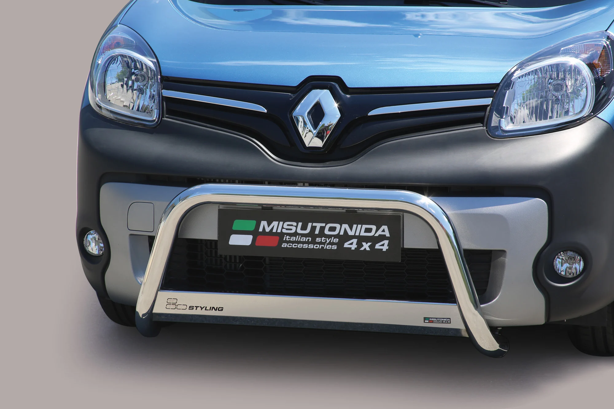 Defensa Delantera Acero Inox Homologacion Ec Renault Kangoo 14> Diametro 63mm Misutonida