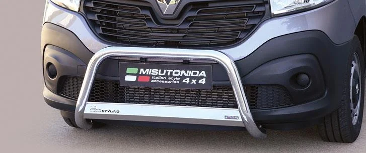 Defensa Delantera Acero Inox Renault Trafic 14> - Diametro 63mm - Homologacion Ce