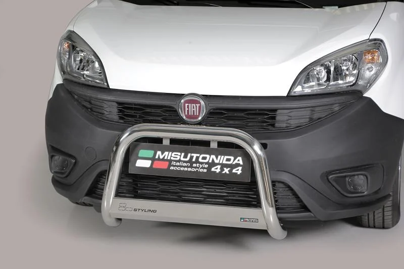 Defensa Delantera Acero Inox Fiat Doblò 15- - Diametro 63mm - Homologacion Ce