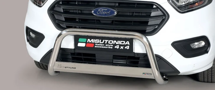 Defensa Delantera Acero Inox Ford Transit Custom (L1 - L2) 18> ø 63 Homologada - Misutonida Italia