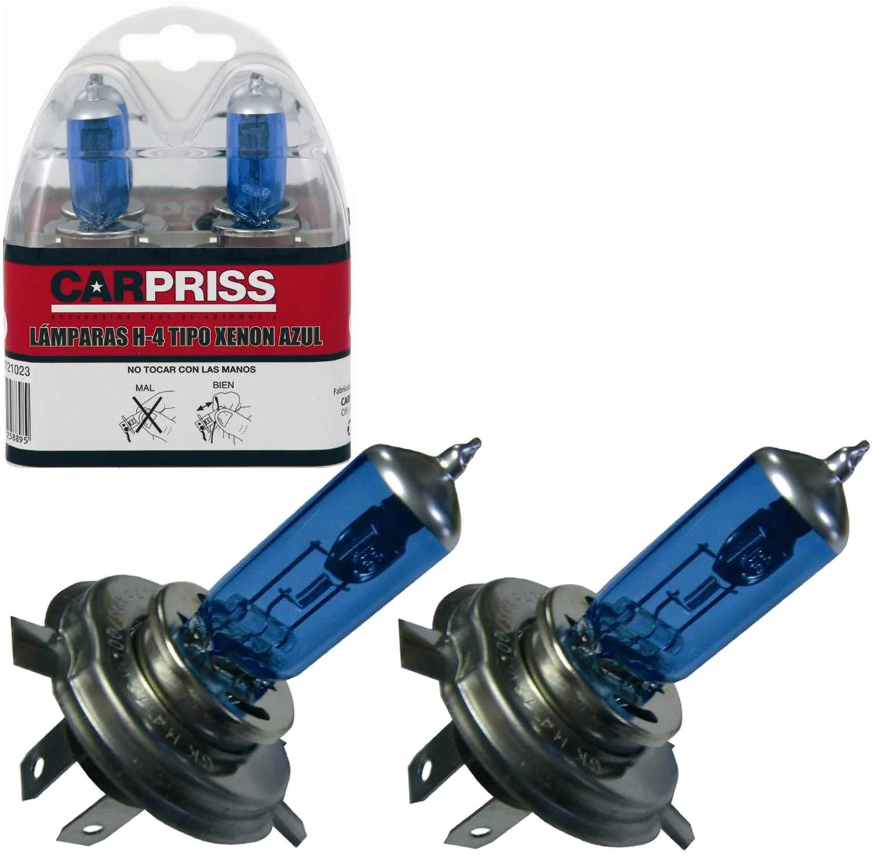 Estuche 2 Lamparas H-4 Tipo Xenon Azul 12v 100w