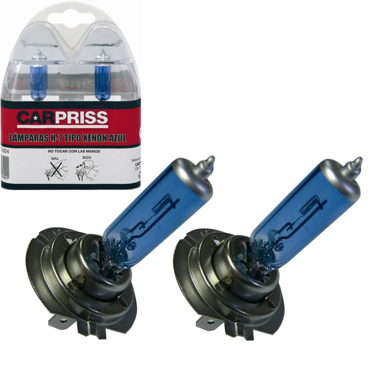 Estuche 2 Lamparas H-7 Tipo Xenon Azul 12v 100w