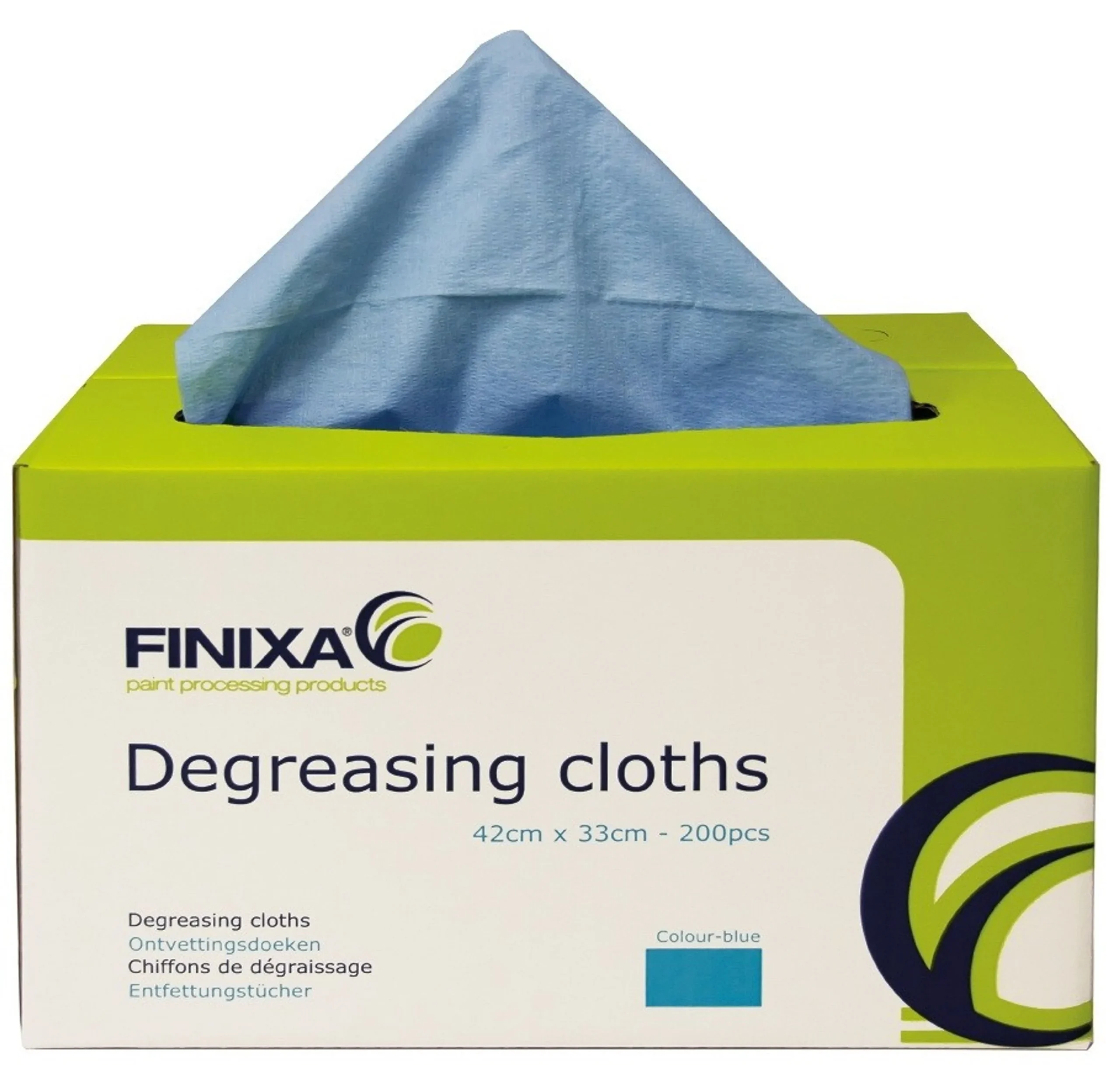 FINIXA Paños desengrasantes Azul en caja dispensadora - 200 unidades