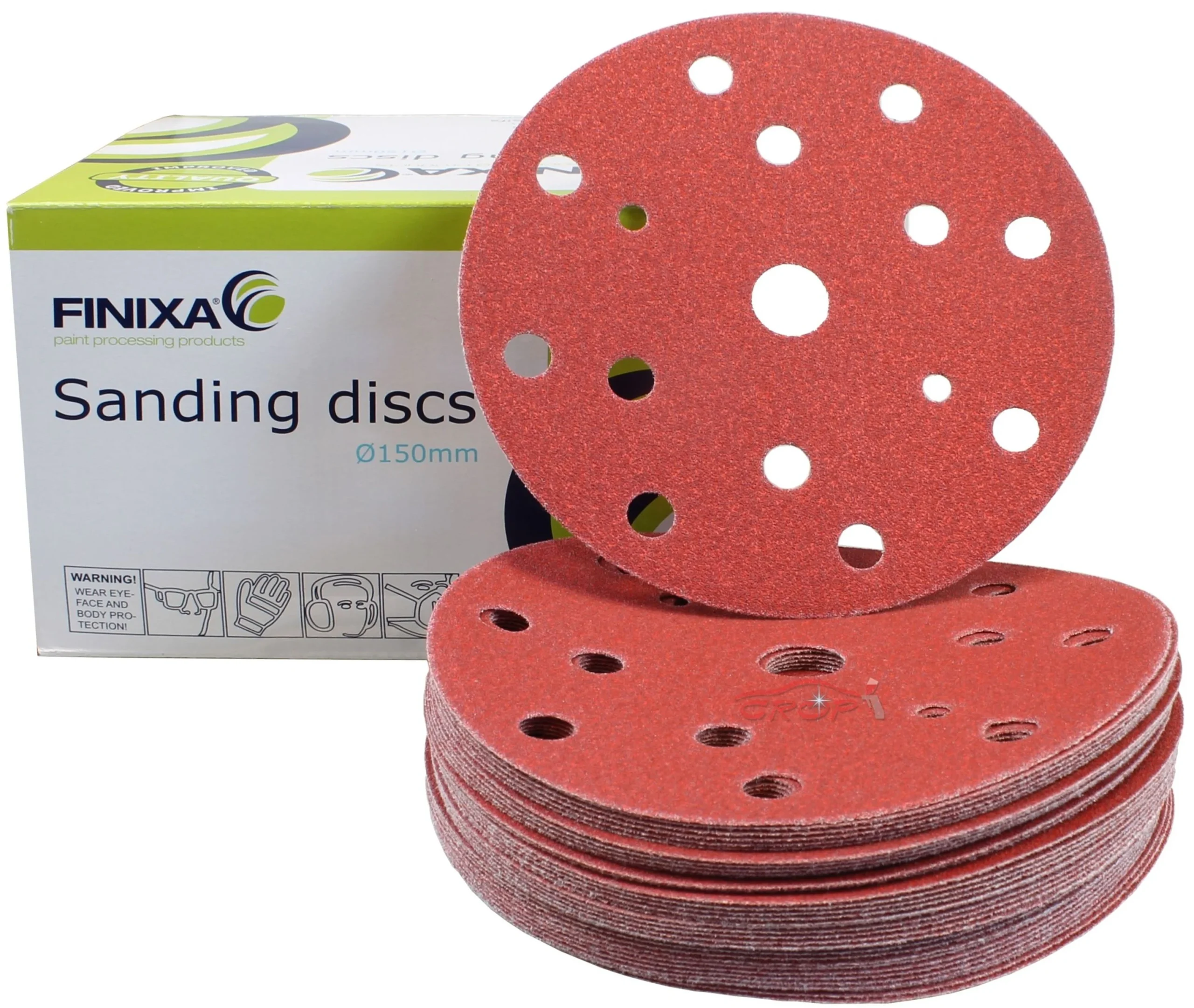 FINIXA Discos de lija ROJO 150mm con 15 agujeros
