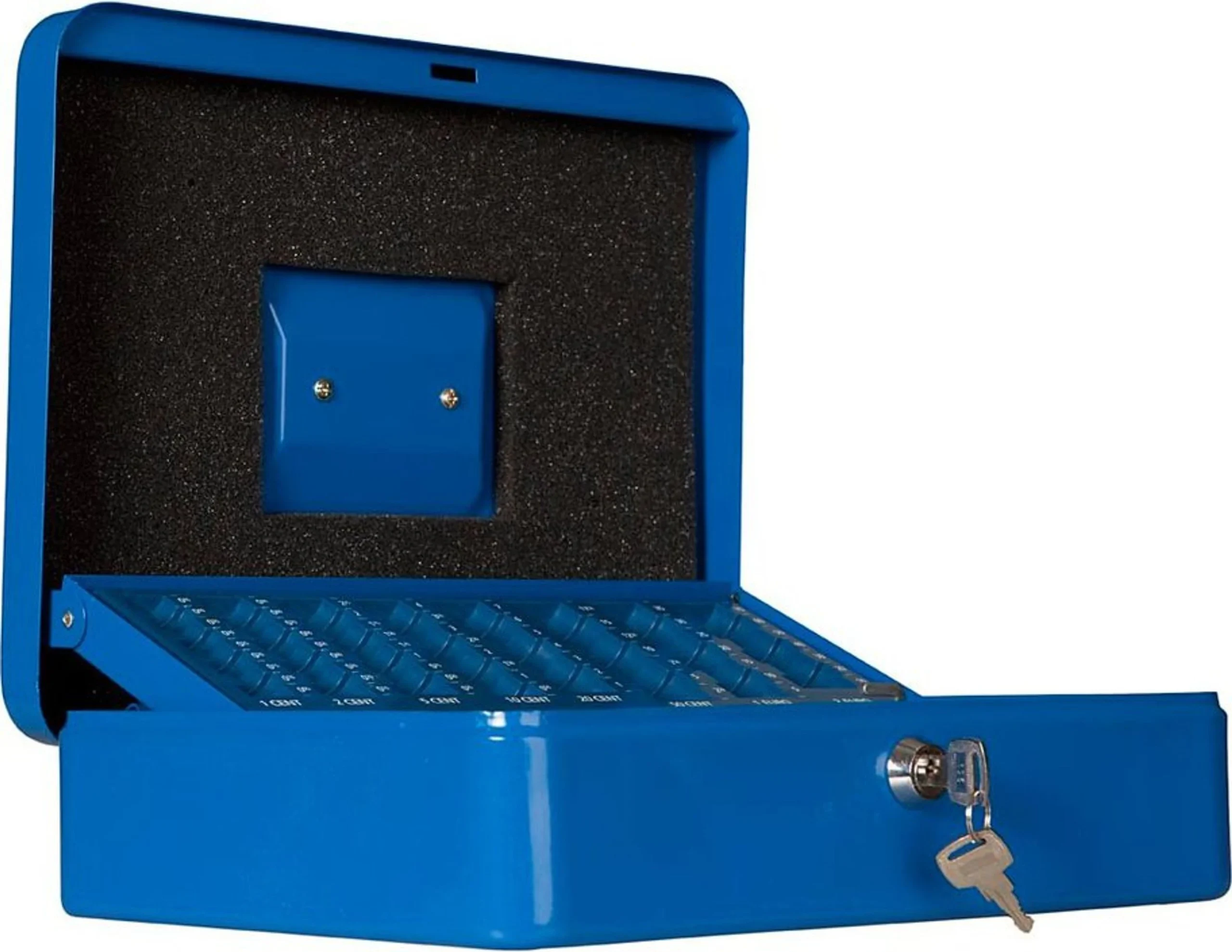 Caja Euro con llave y bandeja clasificadora de monedas extraíble
