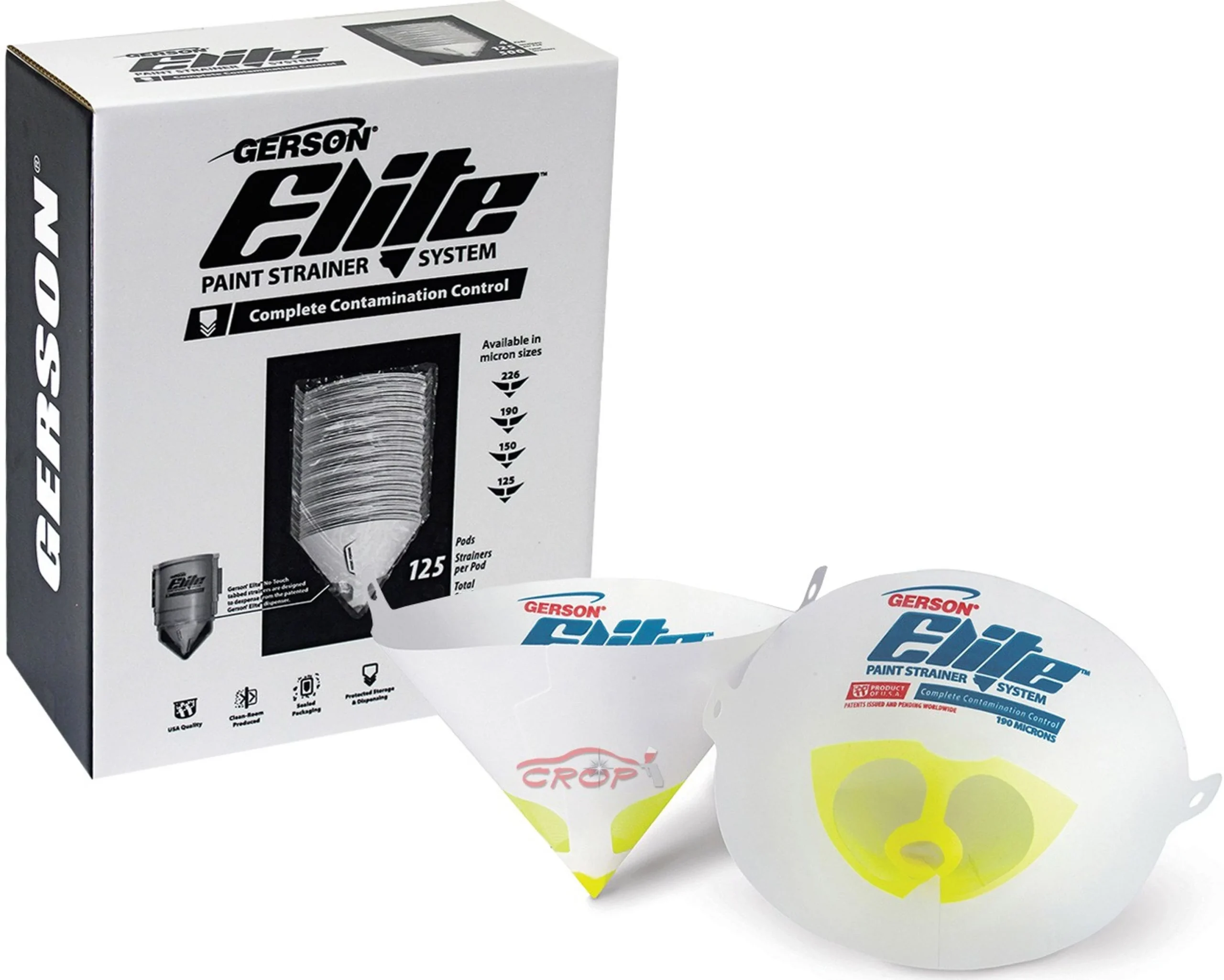 GERSON Elite Filtros de Pintura de Nylon 190 micras - Amarillo Fino - 125 piezas