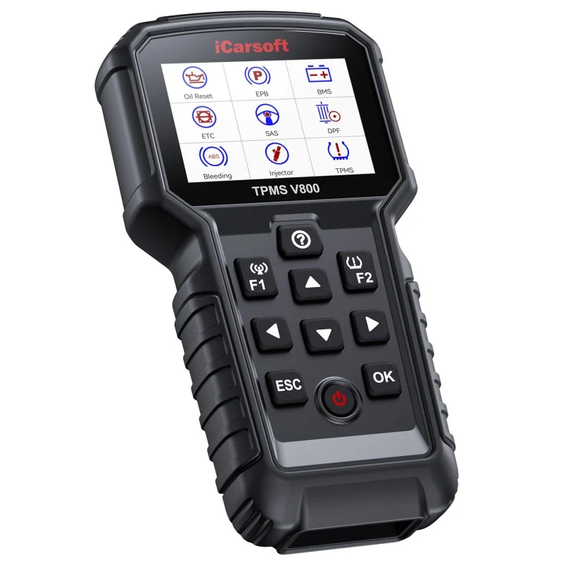 iCarsoft TPMS V800 – Diagnosis y Programador de Sensores para ruedas TPMS Multimarca | 315/433 MHz