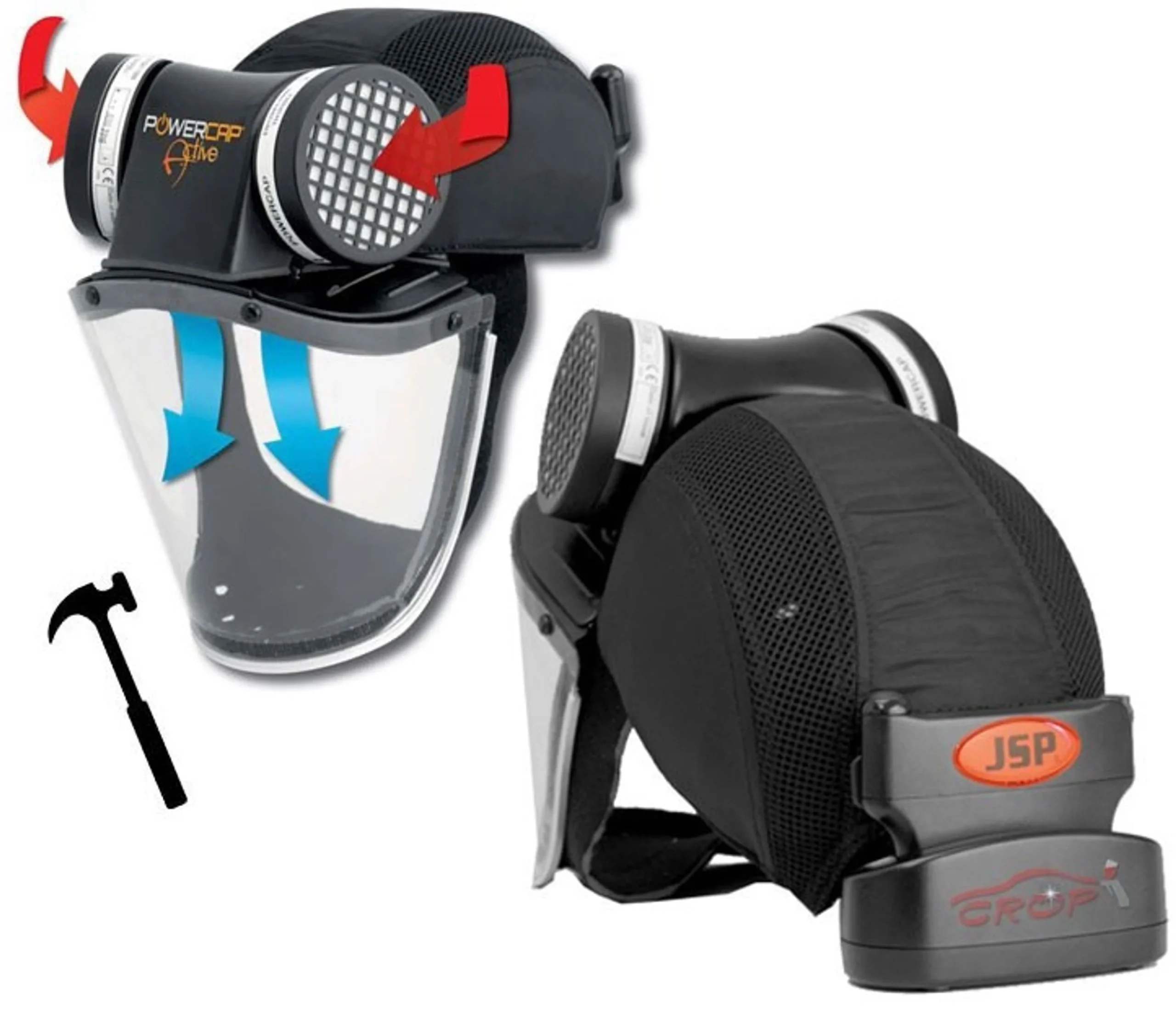 JSP PowerCap Active Battery - Máscara facial completa con protección contra impactos (versión IP)