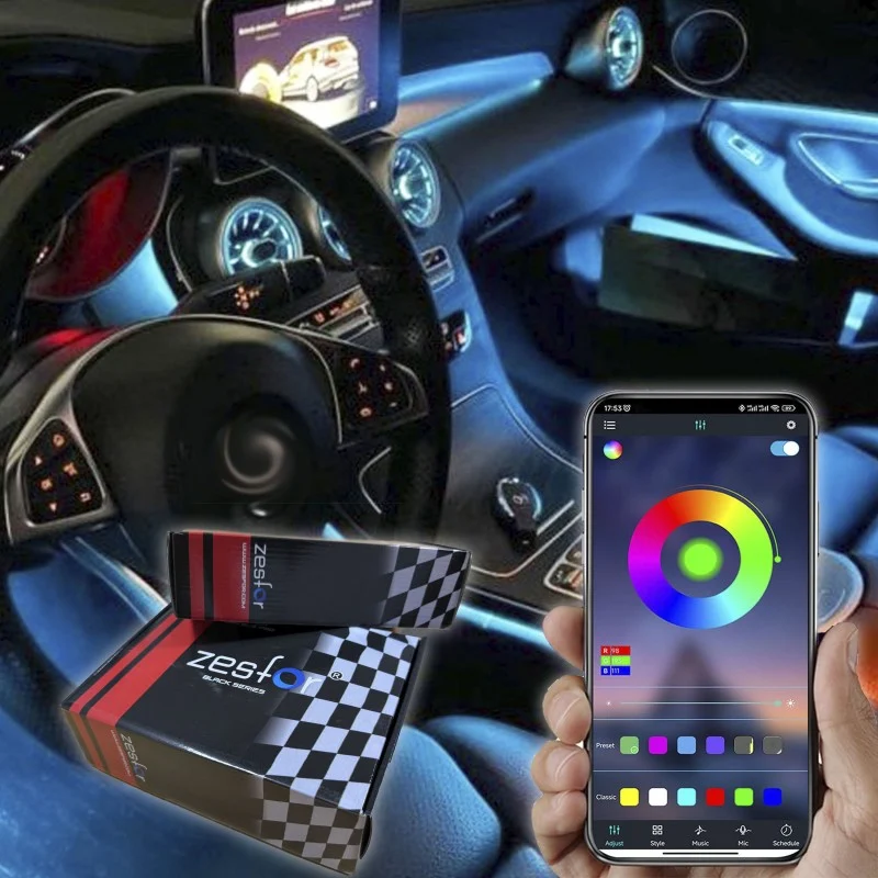Kit iluminación ambiental led universal para coche RGB