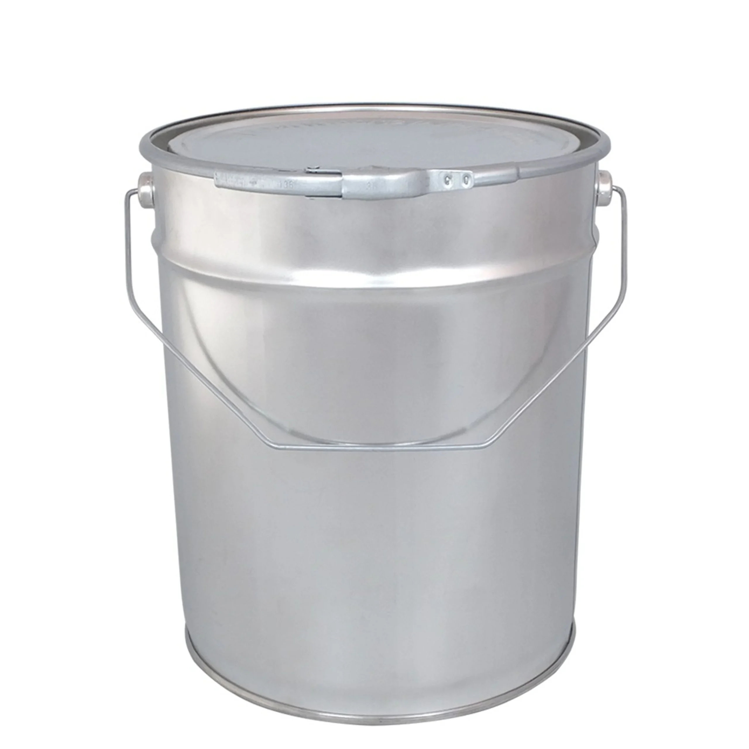 Bote vacío de pintura 10 litres + Tapa, Mango & Anillo de fijación - En blanco