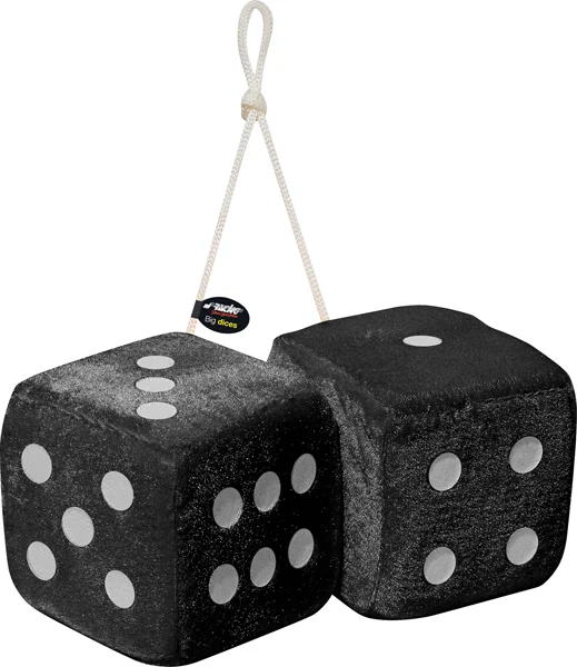 Microfibre Big Dices 10x10cm Black Set/2pcs