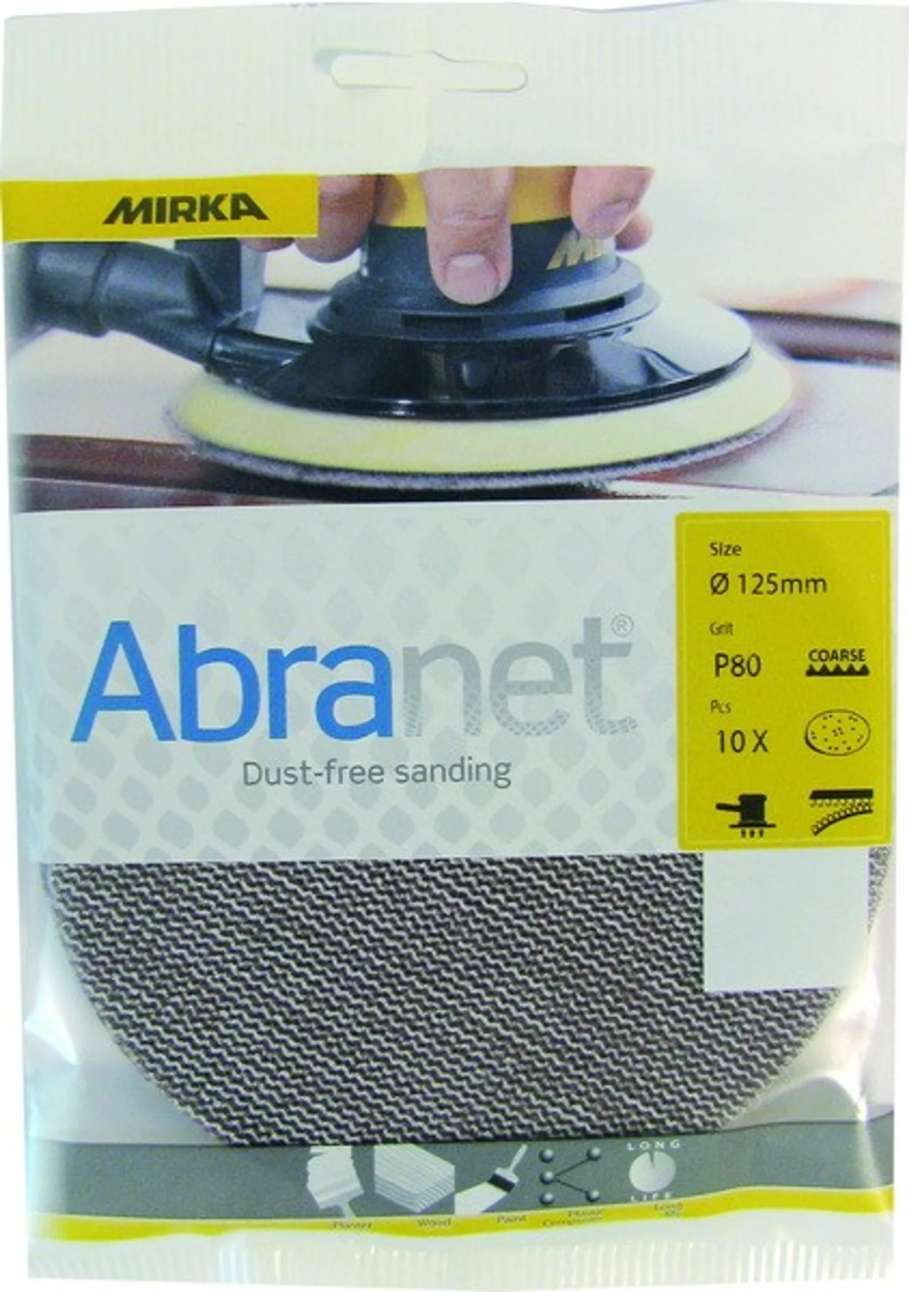 MIRKA Abranet Discos de lijado 125mm – 10 unidades
