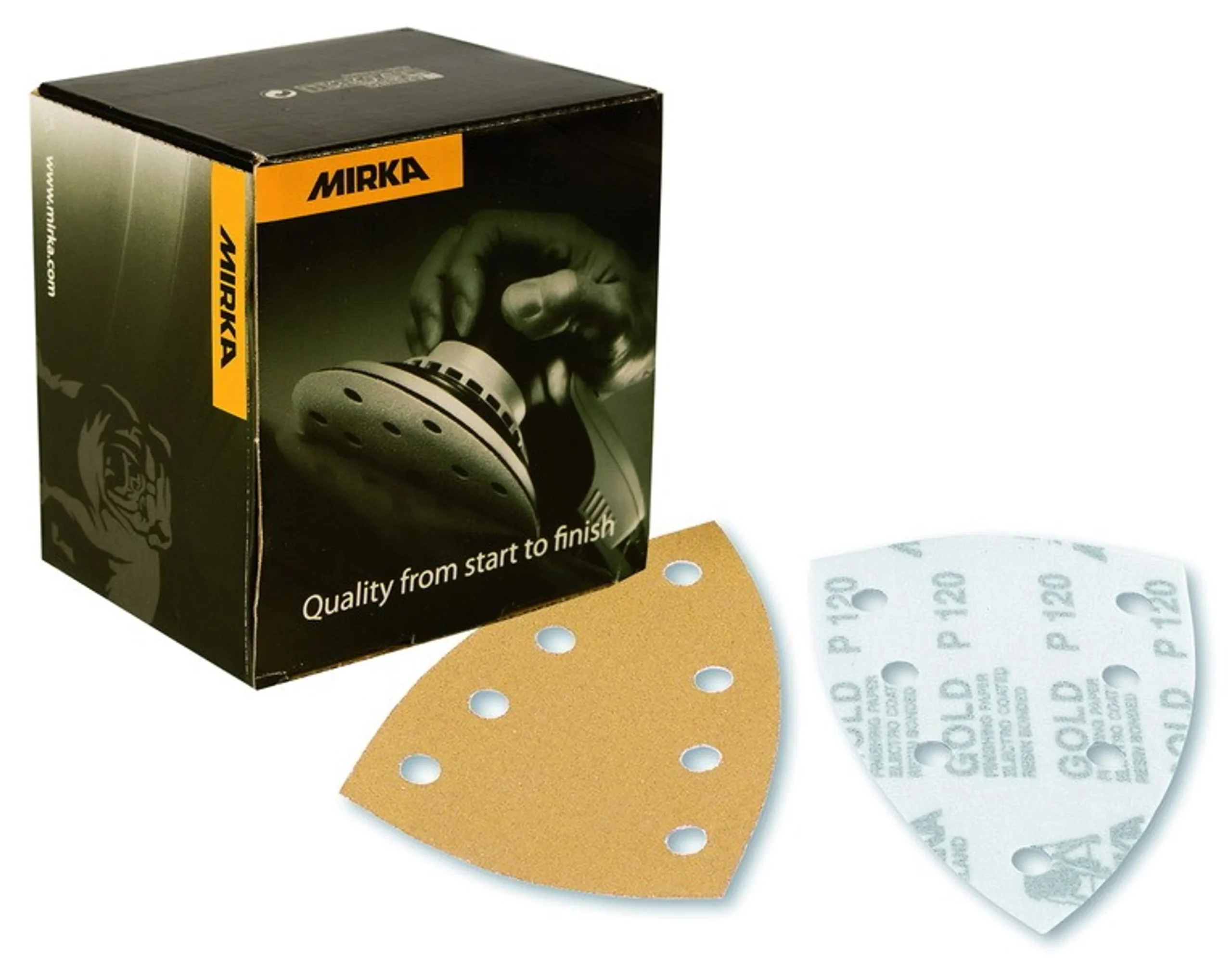 MIRKA Gold Papel de lija Delta 100x152 mm - 7 agujeros
