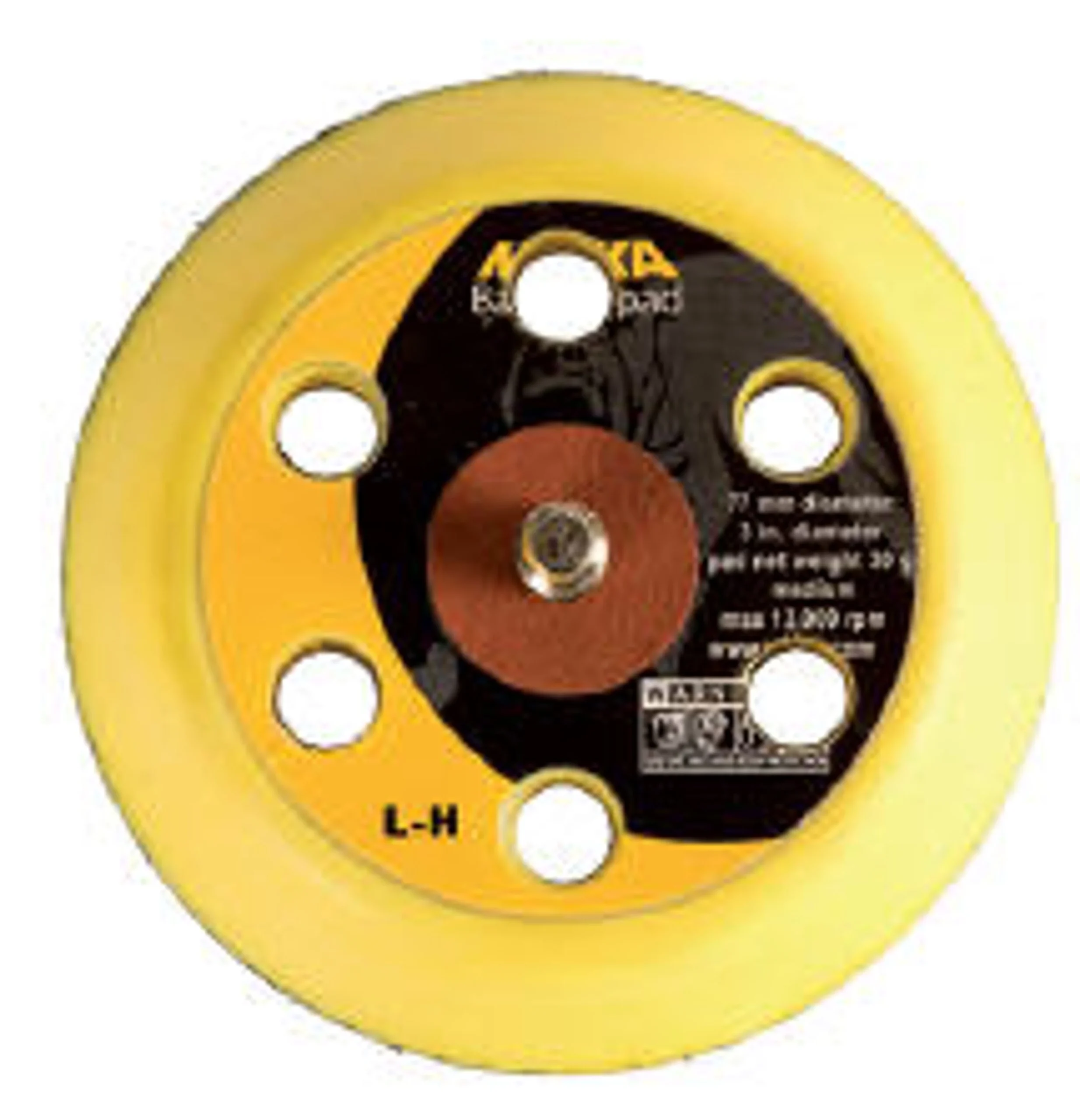 MIRKA Almohadilla de soporte 77mm con 6 agujeros 1/4" velcro