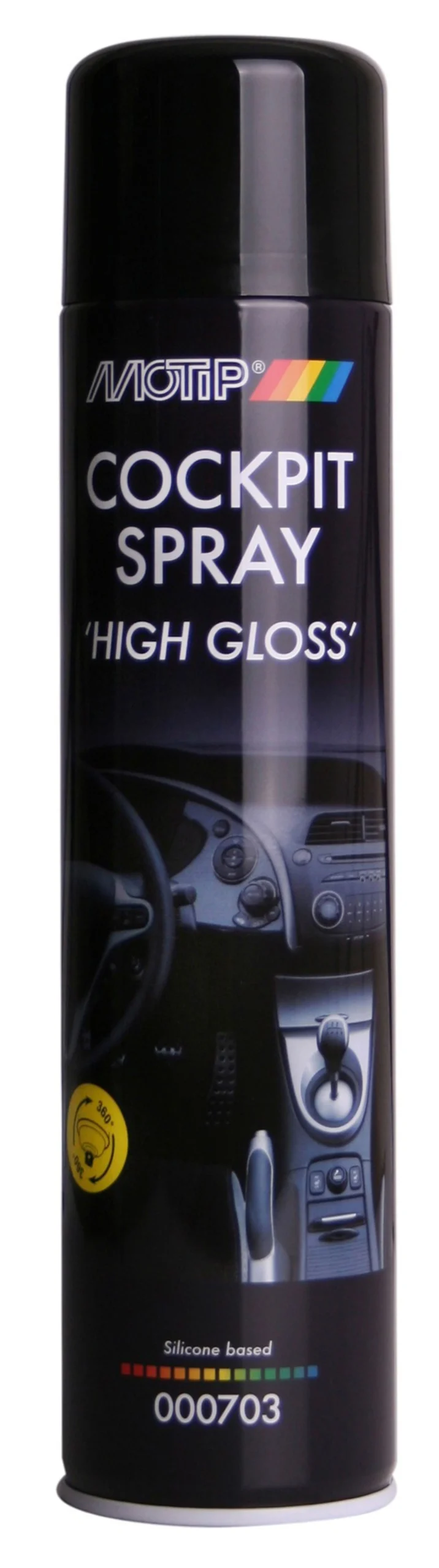 MoTip Car Care Black Cockpitspray - Aerosol de Alto Brillo Bote 600ml