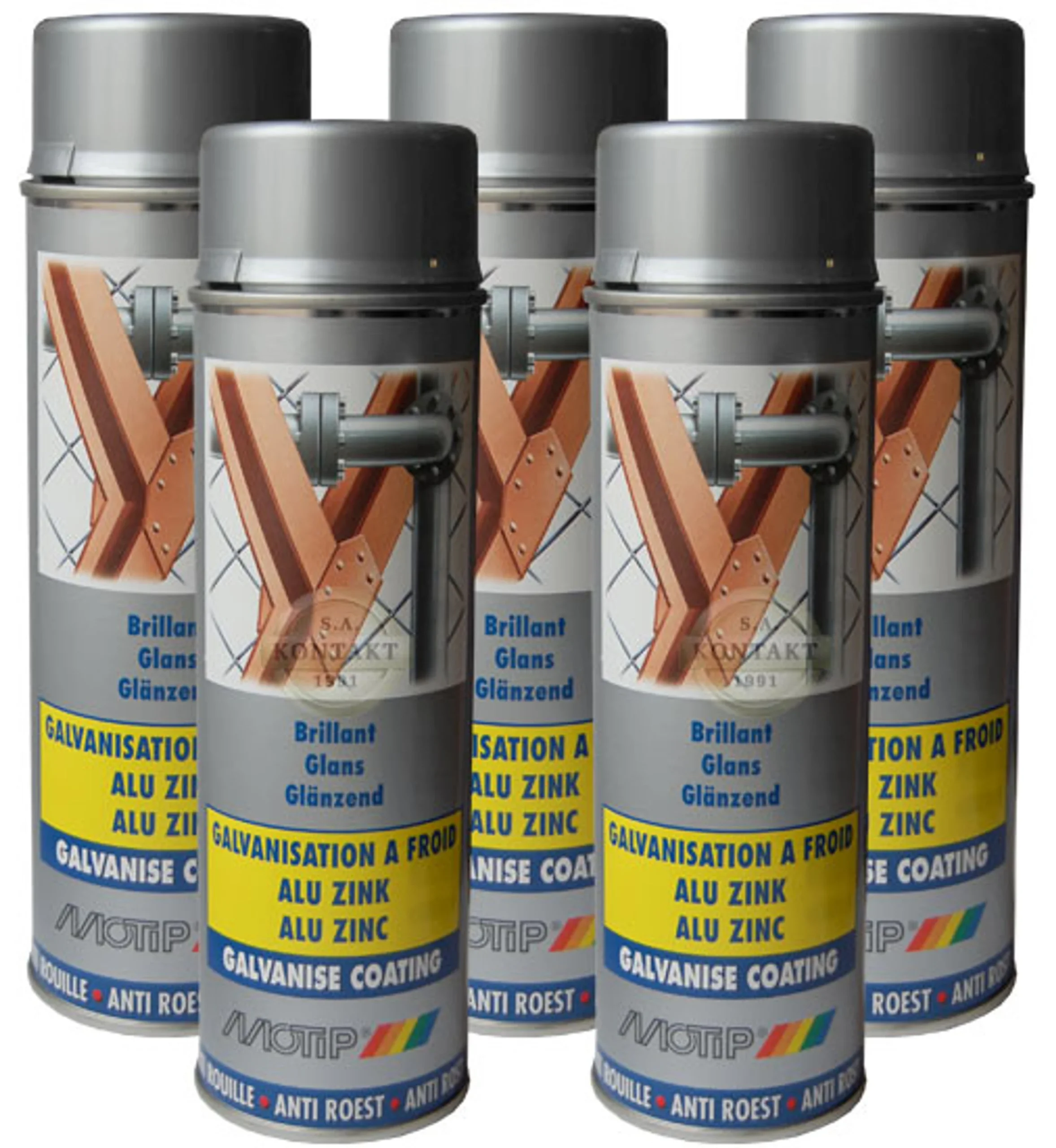 MoTip Industrial Alu-Zinc Spray en Aerosol 500ml
